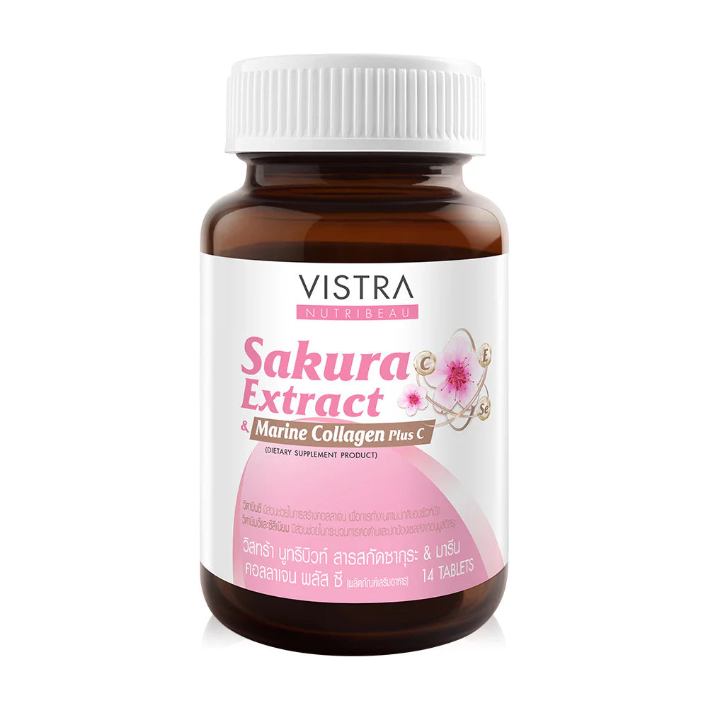 VISTRA Nutribeau Sakura Extract & Marine Collagen Plus C 14 Tablets