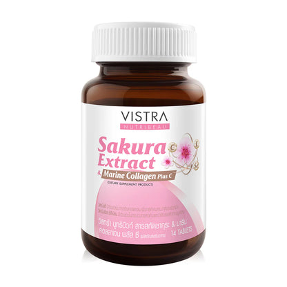 VISTRA Nutribeau Sakura Extract & Marine Collagen Plus C 14 Tablets