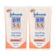 Johnsons pH 5.5 Nourishing Body Wash With Almond Oil Refill 500ml x 2pcs