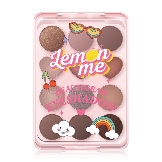 Lemon Me Eyeshadow Palette - 12 Shades with Matte and Shimmer Textures - Beauty Buddy