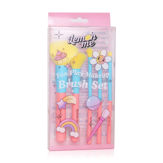 Lemon Me Makeup Brush Set - 5 Soft Bristle Brushes - Beauty Buddy