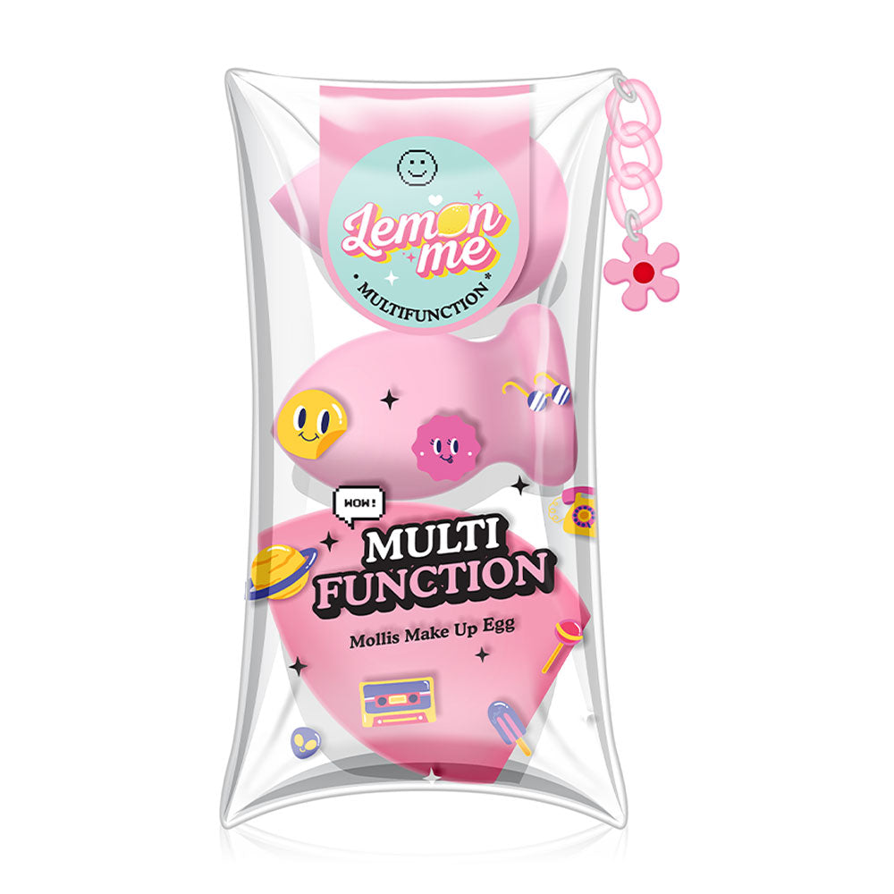 Lemon Makeup Sponges - Set of 3 Pink Egg-Shaped Blending Sponges - Beauty Buddy