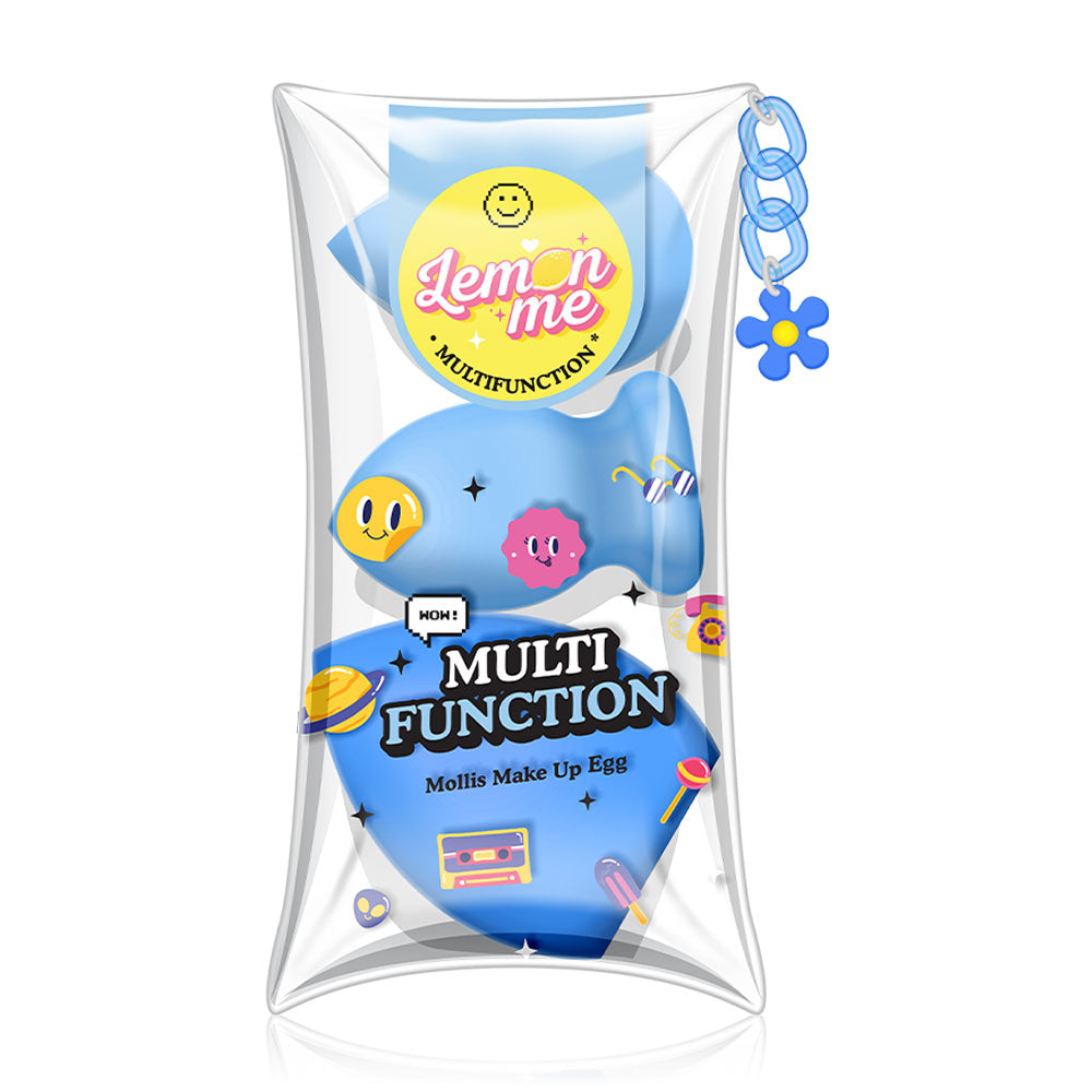 Lemon Me Makeup Sponges - Soft Blue Oval Set (3 Pieces) - Beauty Buddy