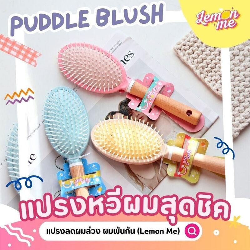 Lemon Me Paddle Comb - Pink with Soft Bristles