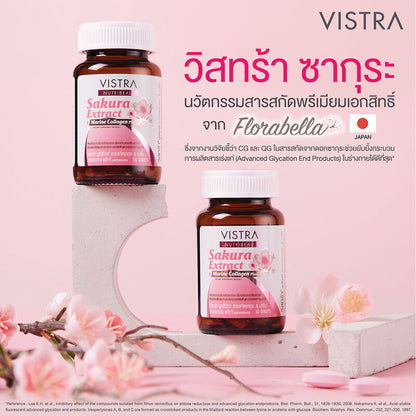 VISTRA Nutribeau Sakura Extract & Marine Collagen Plus C 14 Tablets