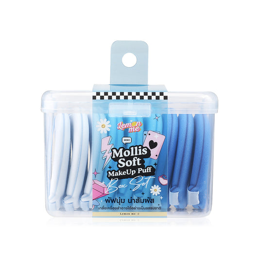 Lemon Me Makeup Puff Set - Soft Blue Sponges (Set of 9) - Beauty Buddy