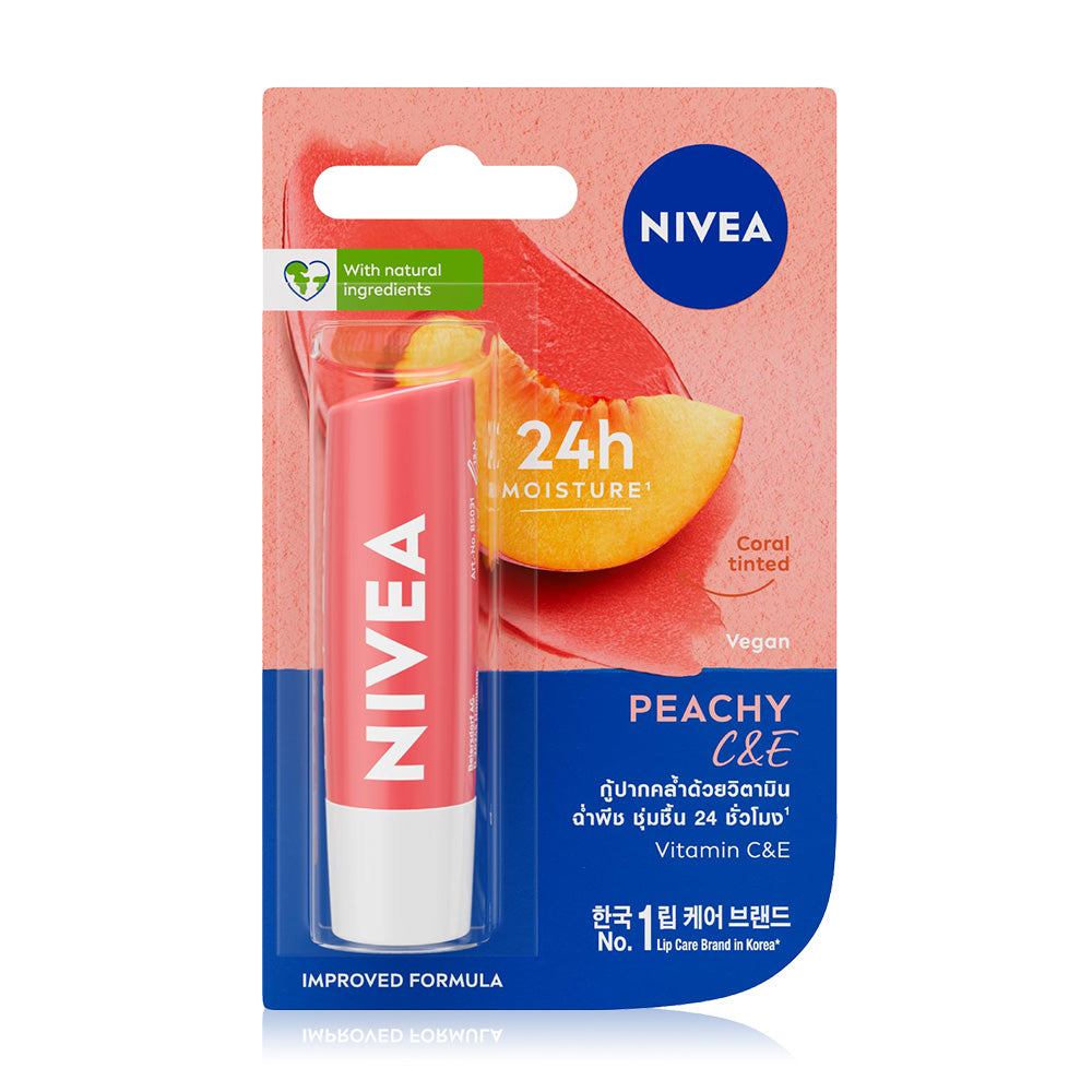 NIVEA Lip Care - Peachy C & E for Smooth, Soft Lips - Beauty Buddy