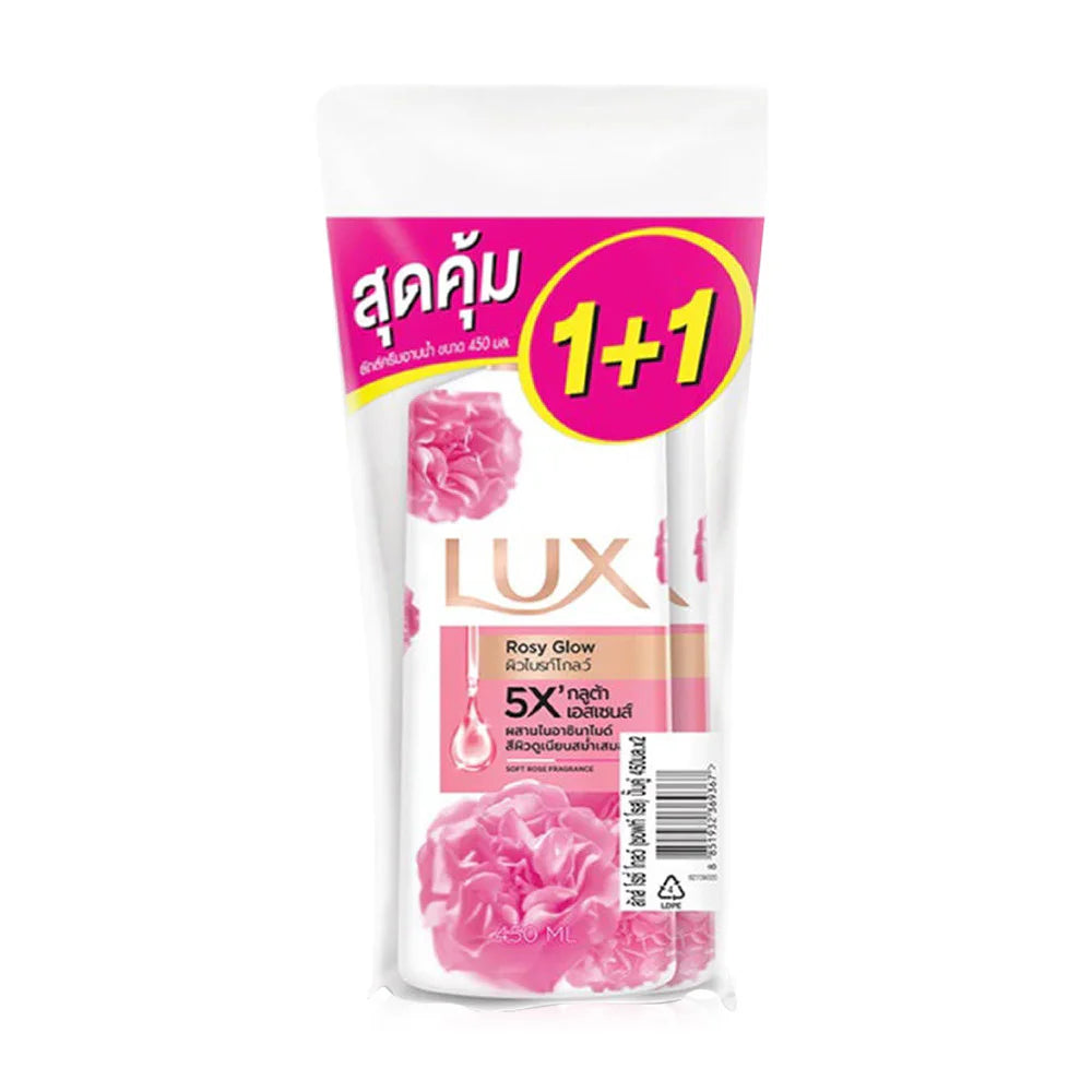 Lux Rosy Glow Body Wash Shower Cream 450ml x 2pcs