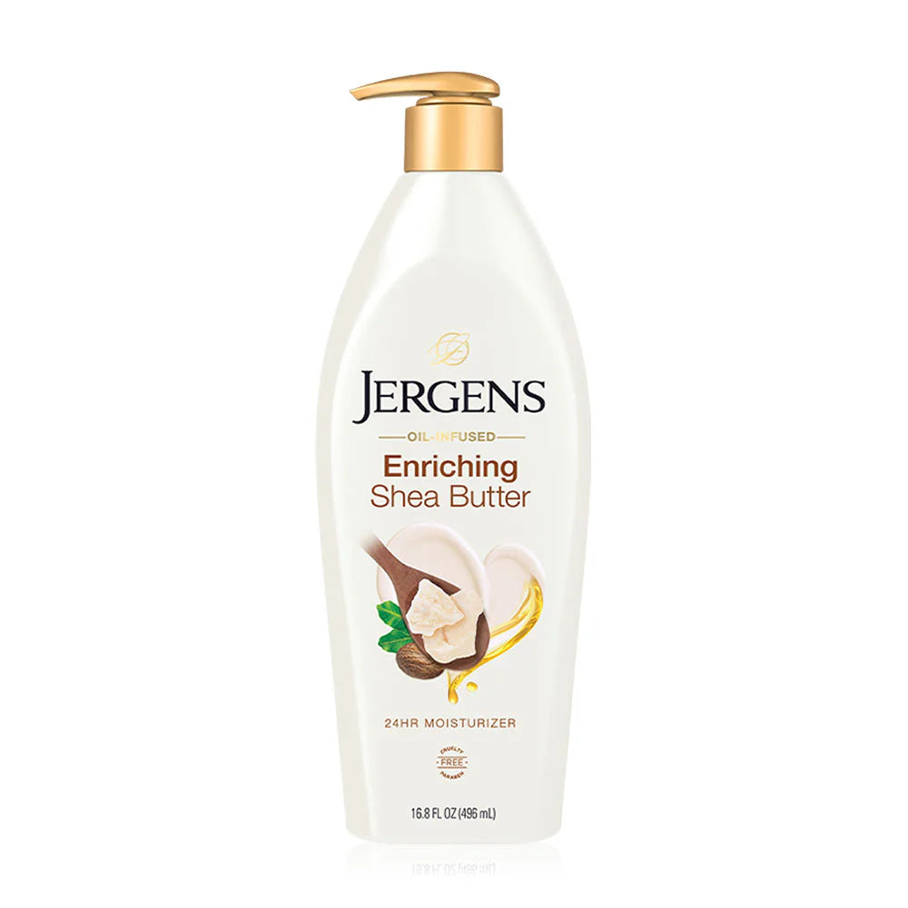 Jergens Oil-Infused Enriching Shea Butter 24-Hour Moisturizer Body Lotion 496ml