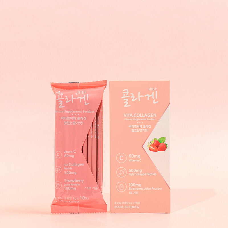 MEMBERK Vita Collagen Dietary Supplement 2g x 10 Sachets Strawberry Flavor