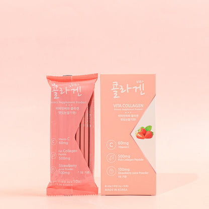 MEMBERK Vita Collagen Dietary Supplement 2g x 10 Sachets Strawberry Flavor