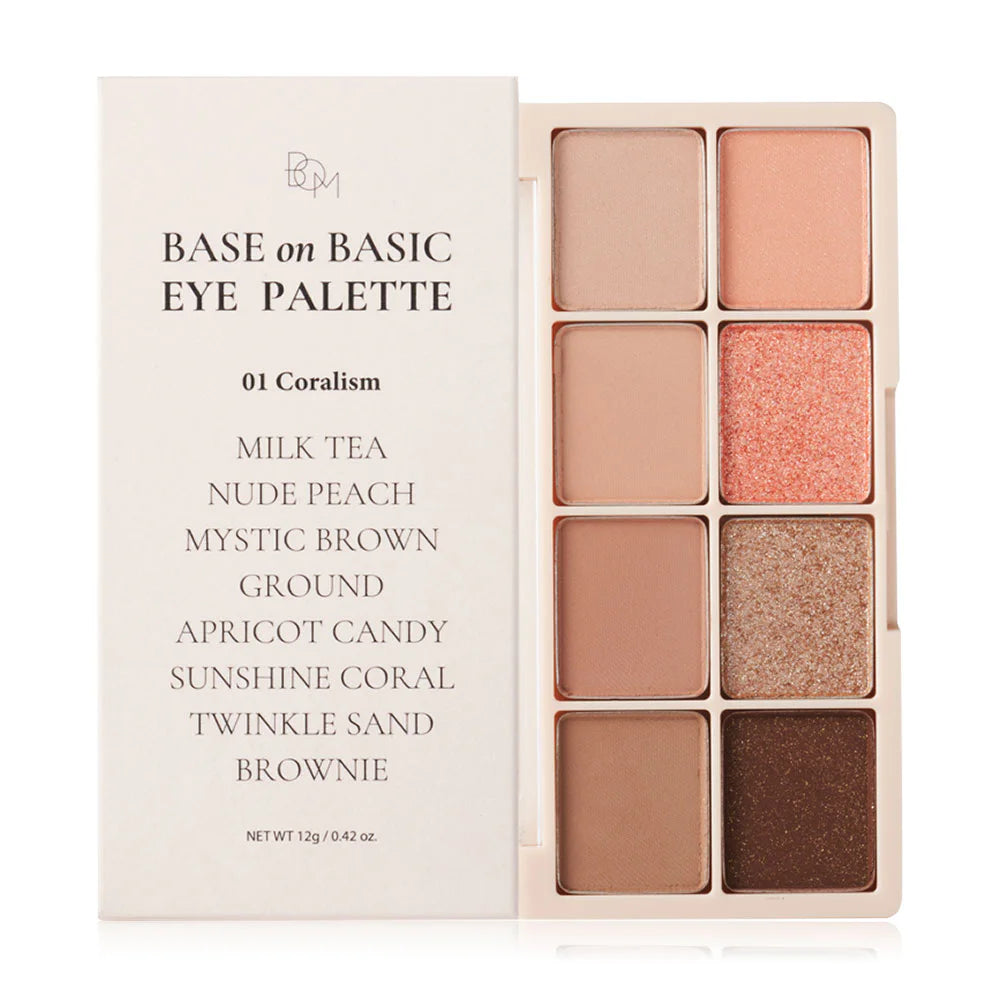 BOM Base On Basic Eye Palette 8-Shade Eyeshadow Palette 12g #01 Coralism