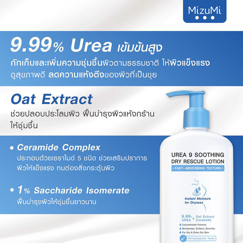 MizuMi Body Lotion - Urea 9% for Soothing Dry Skin