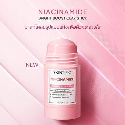 SKINTIFIC Niacinamide Bright Boost Clay Stick 40g