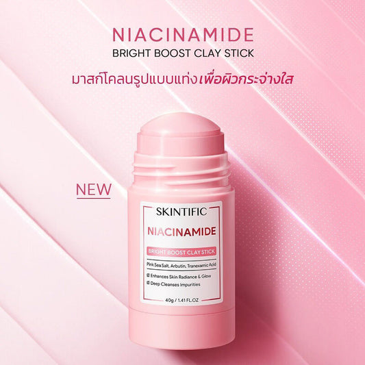 SKINTIFIC Niacinamide Bright Boost Clay Stick 40g