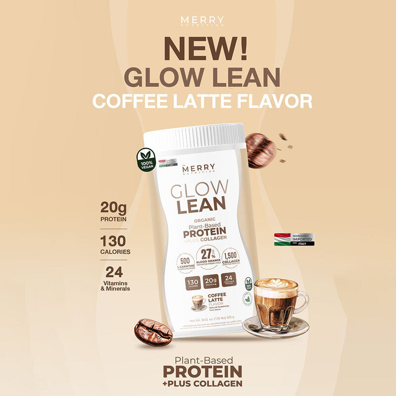 The Merry Glow Lean Protein Shake Coffee Latte Flavor Protein Supplement 525g