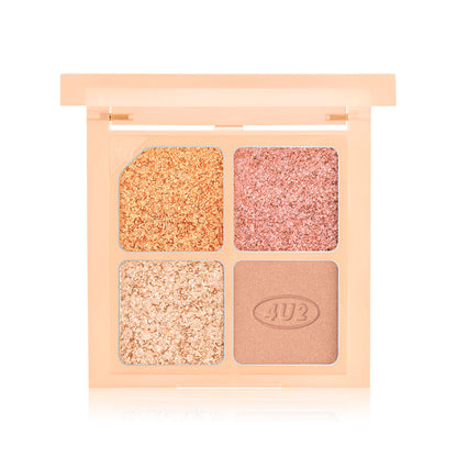 4U2 Eyeshadow Palette - #05 Golden Star, 4 Shades, Long-Lasting - Beauty Buddy