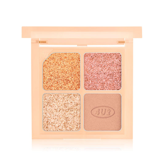 4U2 Eyeshadow Palette - #05 Golden Star, 4 Shades, Long-Lasting - Beauty Buddy