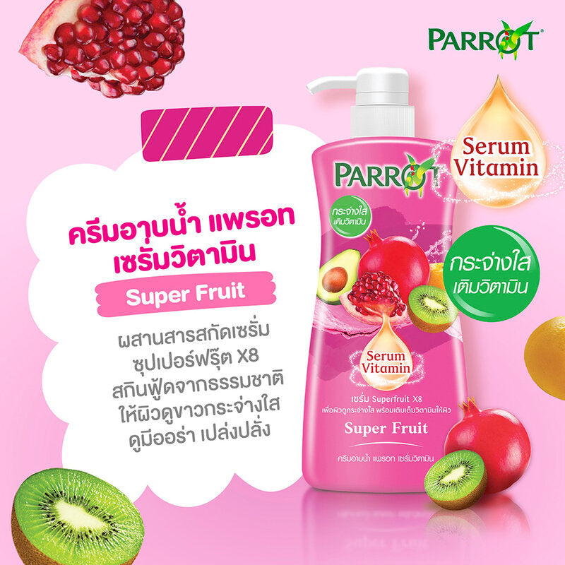 Parrot Serum Vitamin Shower Cream Super Fruit 450ml x 2pcs