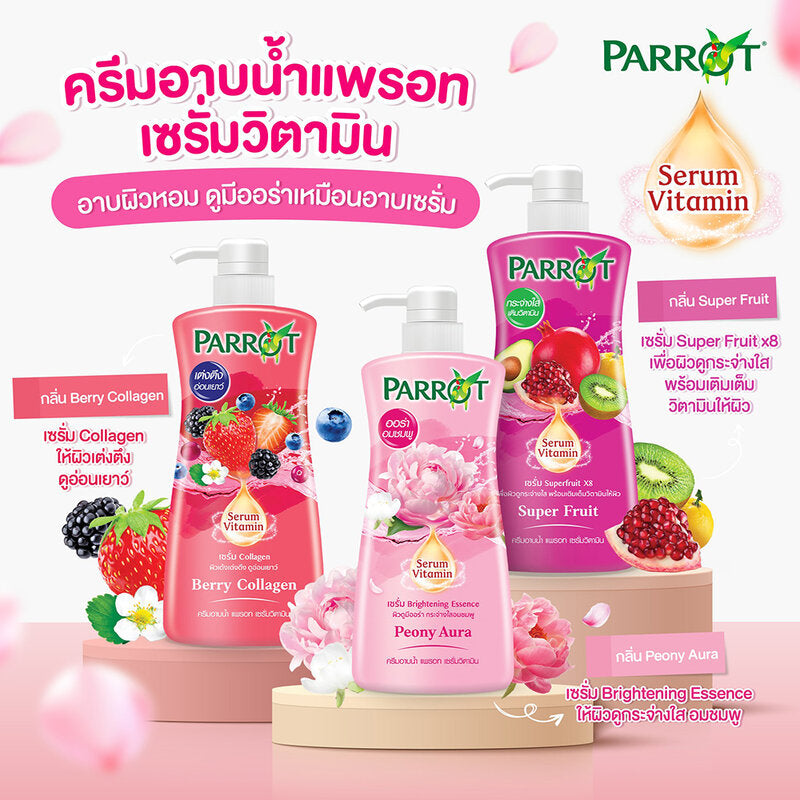 Parrot Serum Vitamin Shower Cream Super Fruit 450ml x 2pcs
