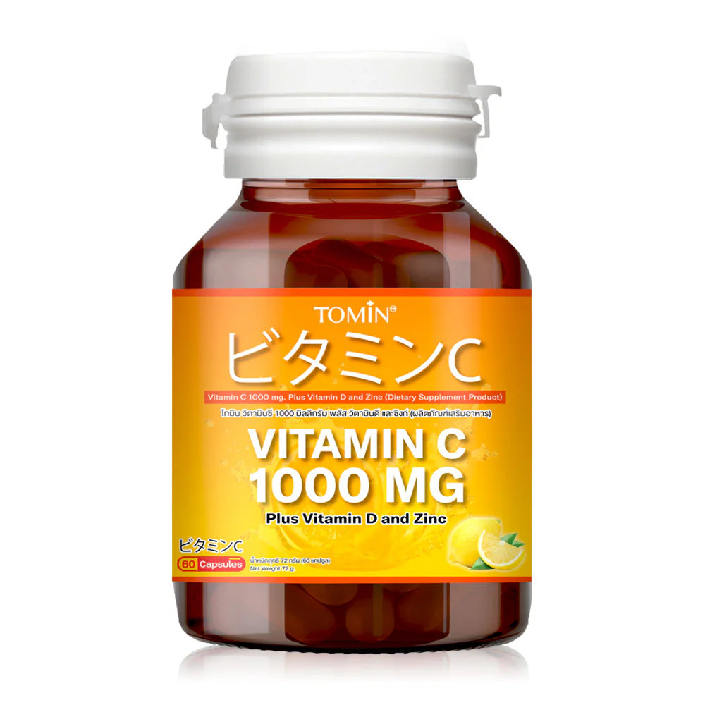 Tomin Vitamin C 1000mg Plus Vitamin D And Zinc 60 Capsules