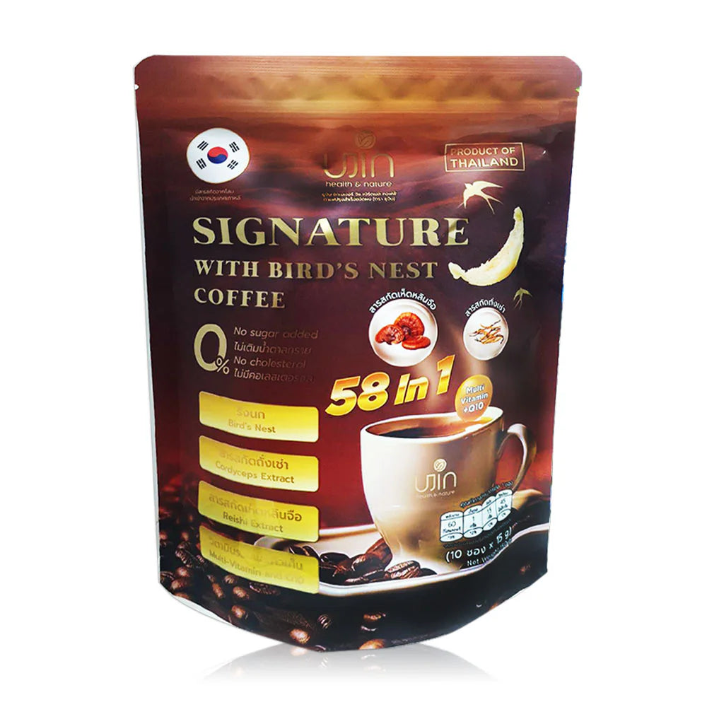 Ujin Signature With Bird's Nest Coffee Instant Coffee Mix Powder 15g x 10 Sachets