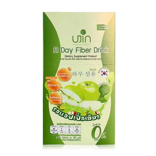 Ujin A Day Fiber Drink 15g x 10 Sachets Green Apple Flavor