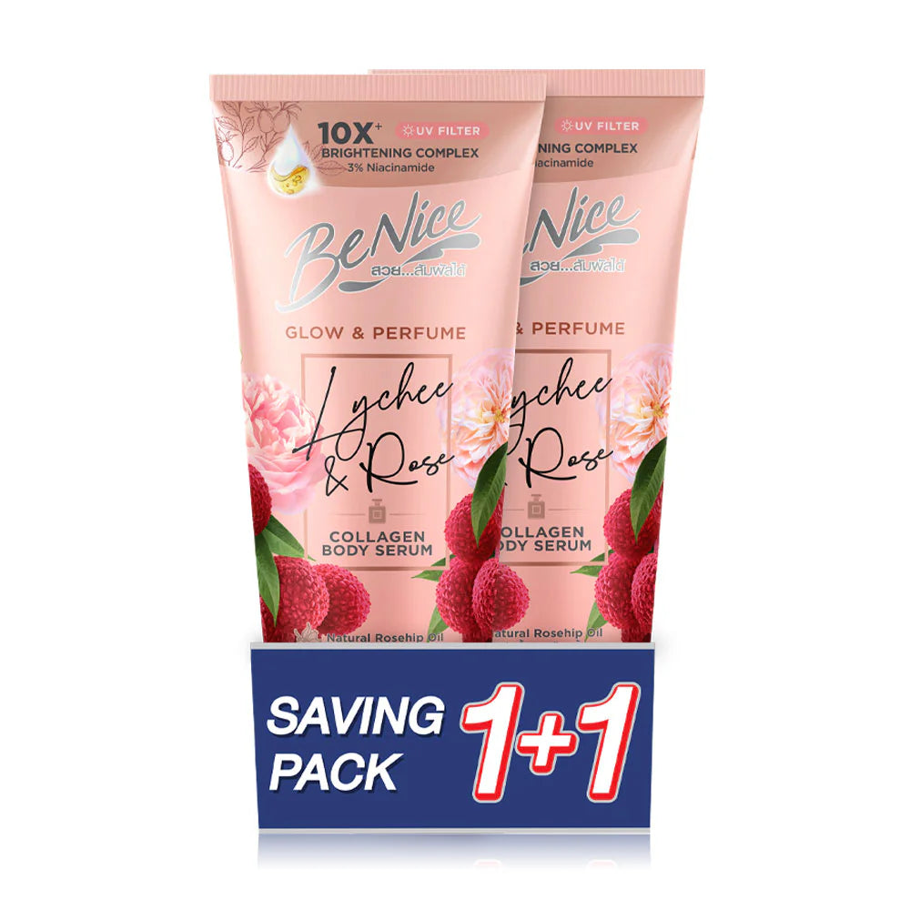BeNice Glow & Perfume Lychee & Rose Body Lotion 300ml x 2pcs