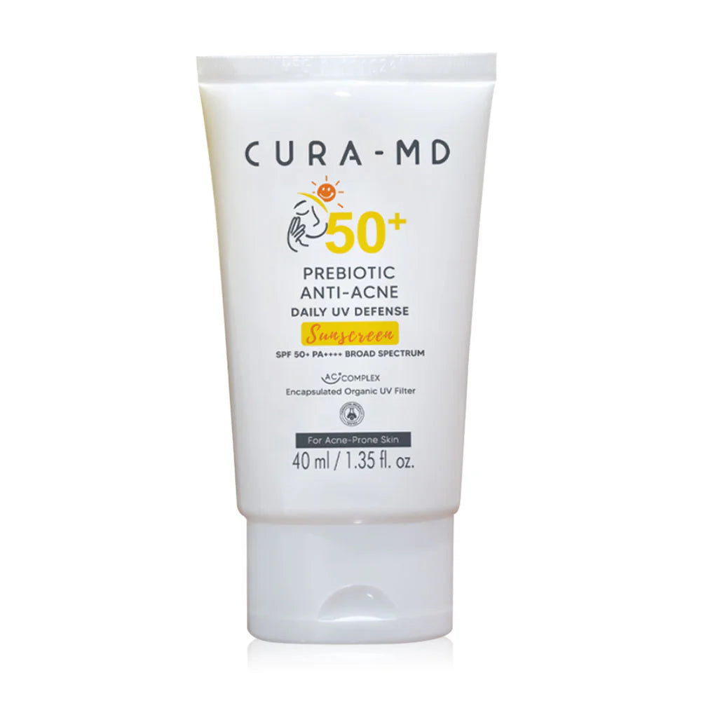 Cura-MD Prebiotic Anti-Acne Daily UV Defense Sunscreen Lotion SPF50+ PA++++ 40ml