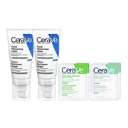 CeraVe Facial Moisturizing Lotion 52ml x 2pcs + Foaming Cleanser 1.5ml x 2pcs + Hydrating Cleanser 1.5ml x 2pcs