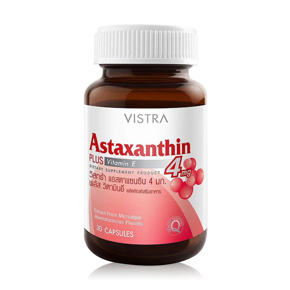 VISTRA Astaxanthin 4 Mg Plus Vitamin E 30 Capsules