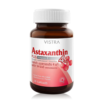 VISTRA Astaxanthin 4 Mg Plus Vitamin E 30 Capsules