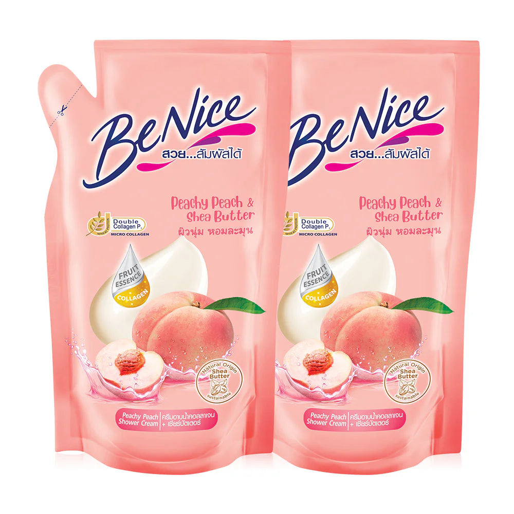 BeNice Shea Butter Peachy Peach Shower Cream 400ml x 2pcs