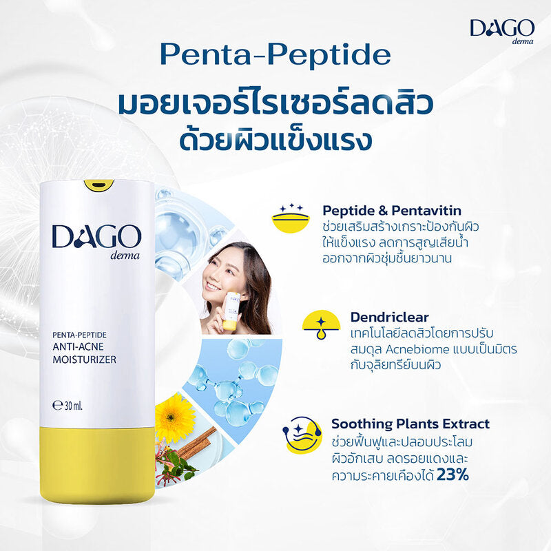 Dagoderma Penta Peptide Anti-Acne Gel-Cream Moisturizer 30g