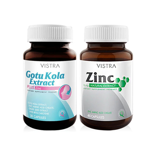 Vistra Gotu Kola Extract 30 Capsules + Zinc 15mg 45 Capsules