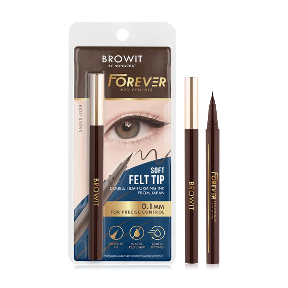 Browit Eyeliner - Deep Brown Felt Tip, Waterproof & Long-Lasting