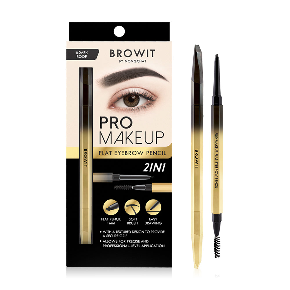 Browit Eyebrow Pencil - Flat Design #Dark Roof, Automatic Rotating