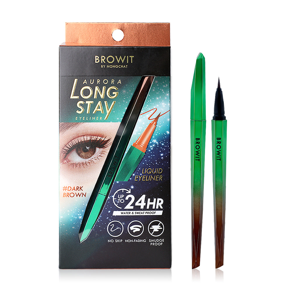 Browit Eyeliner - Long Stay Dark Brown with Easy-Control Brush