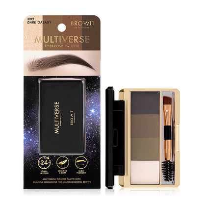 Browit Eyebrow Palette - Dark Galaxy with Highlight and 3 Shades - Beauty Buddy