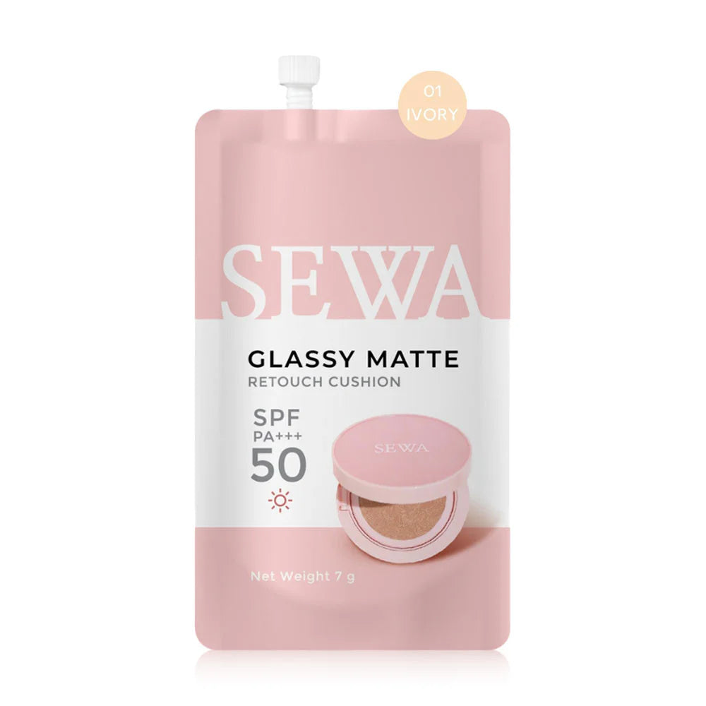 Sewa Glassy Matte Retouch Cushion 7g #01 Ivory