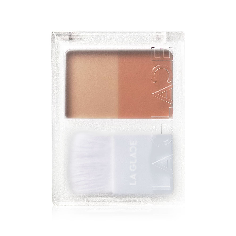 LA GLACE Powder Blush - Two Tone #06 Certified Caramel Matte