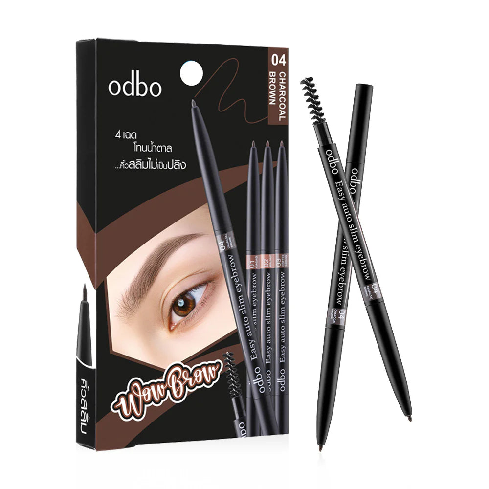 ODBO Eyebrow Pencil - Easy Auto Slim in Natural Brown - Beauty Buddy