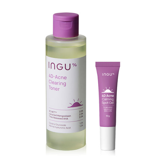 INGU Skin Set - 4D Acne Clearing Toner & Calming Spot Gel - Beauty Buddy