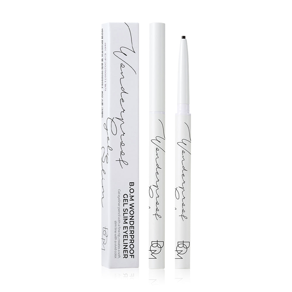 BOM Gel Eyeliner - Waterproof Midnight Black with Slim Brush