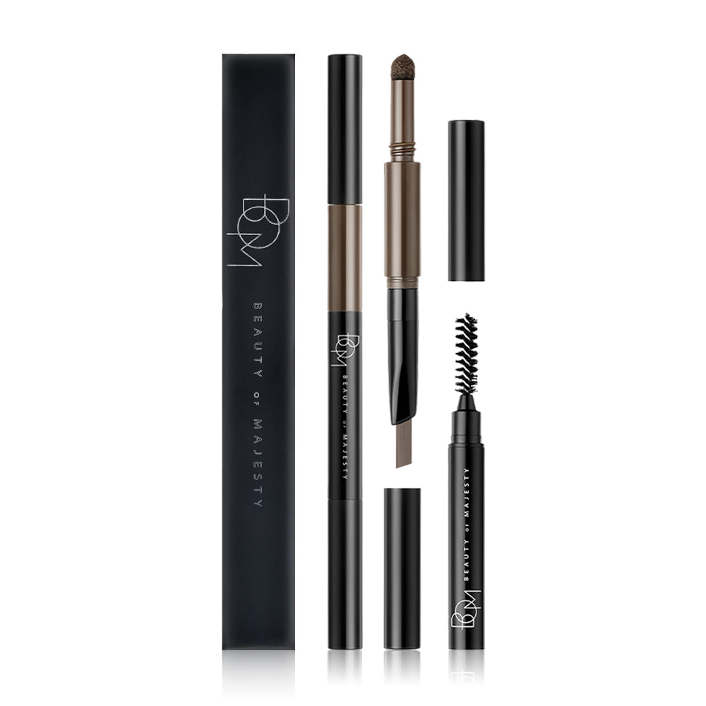 BOM Eyebrow Pencil - 3-in-1 Gray Brown with Brush