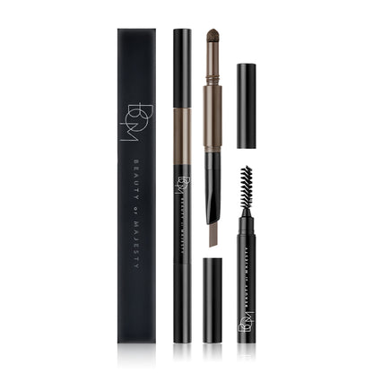 BOM Eyebrow Pencil - 3-in-1 Gray Brown with Brush - Beauty Buddy
