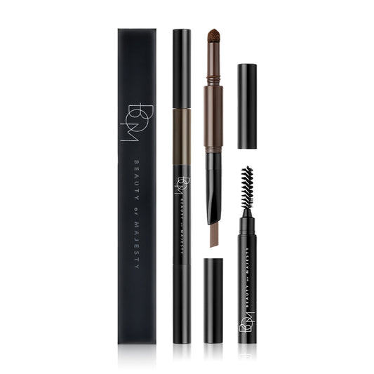 BOM Eyebrow Pencil - 3-in-1 Dark Brown with Brush and Waterproof Formula - Beauty Buddy