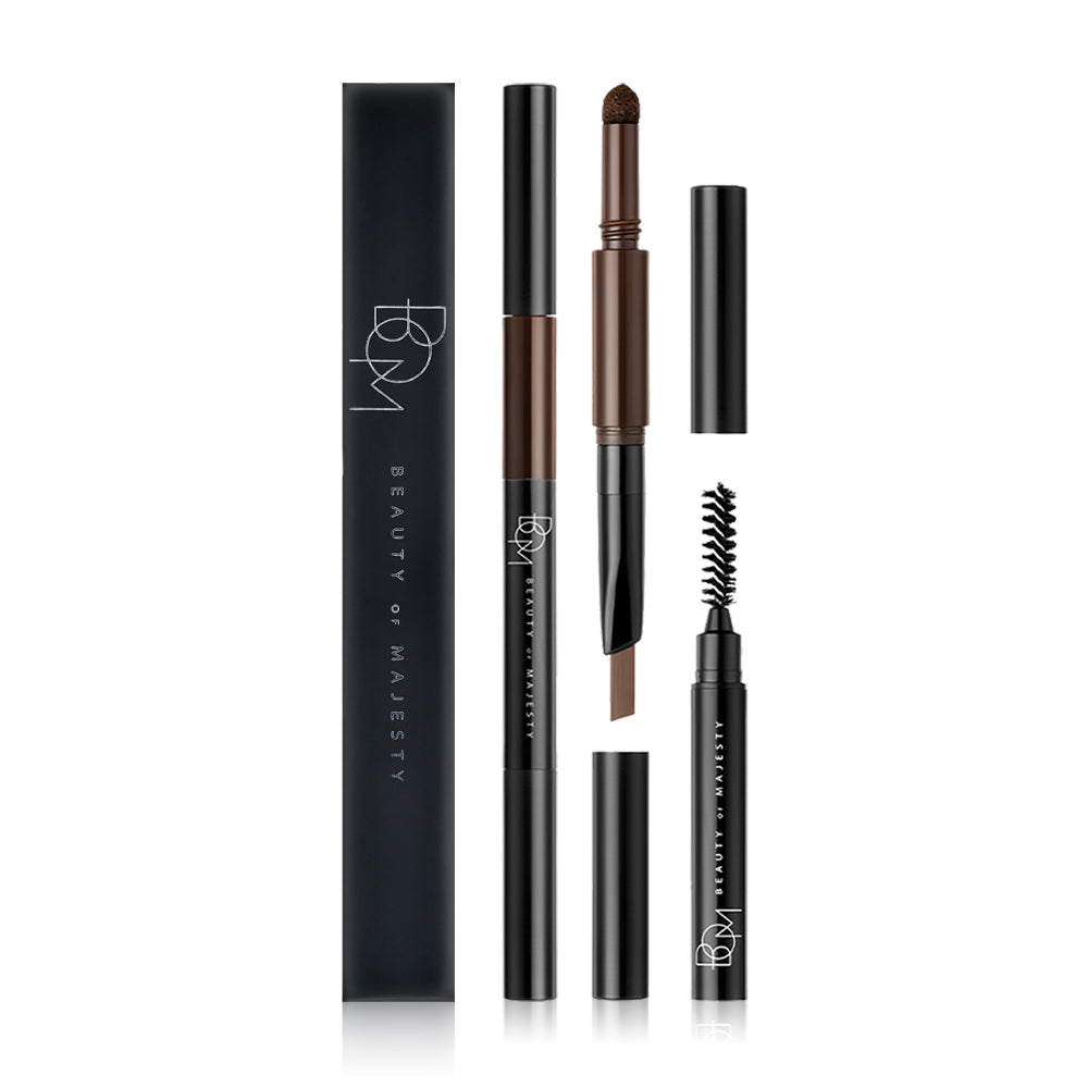 BOM Eyebrow Pencil - 3-in-1 Triple Edge, Choco Brown