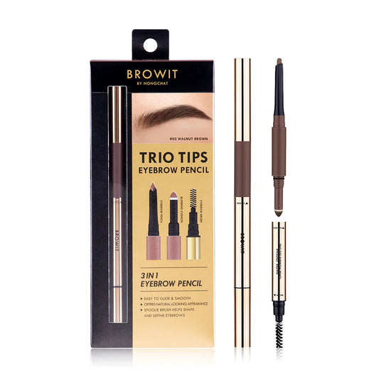 Browit Eyebrow Pencil - Trio Tips #02 Walnut Brown - Beauty Buddy