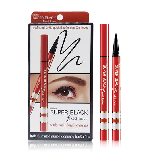 MISTINE Eyeliner - Super Black Fixed Liner with Brush Tip - Beauty Buddy